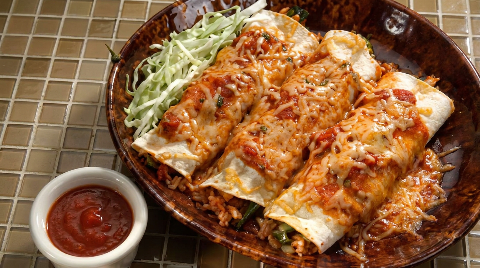 Enchiladas, tacos and burritos