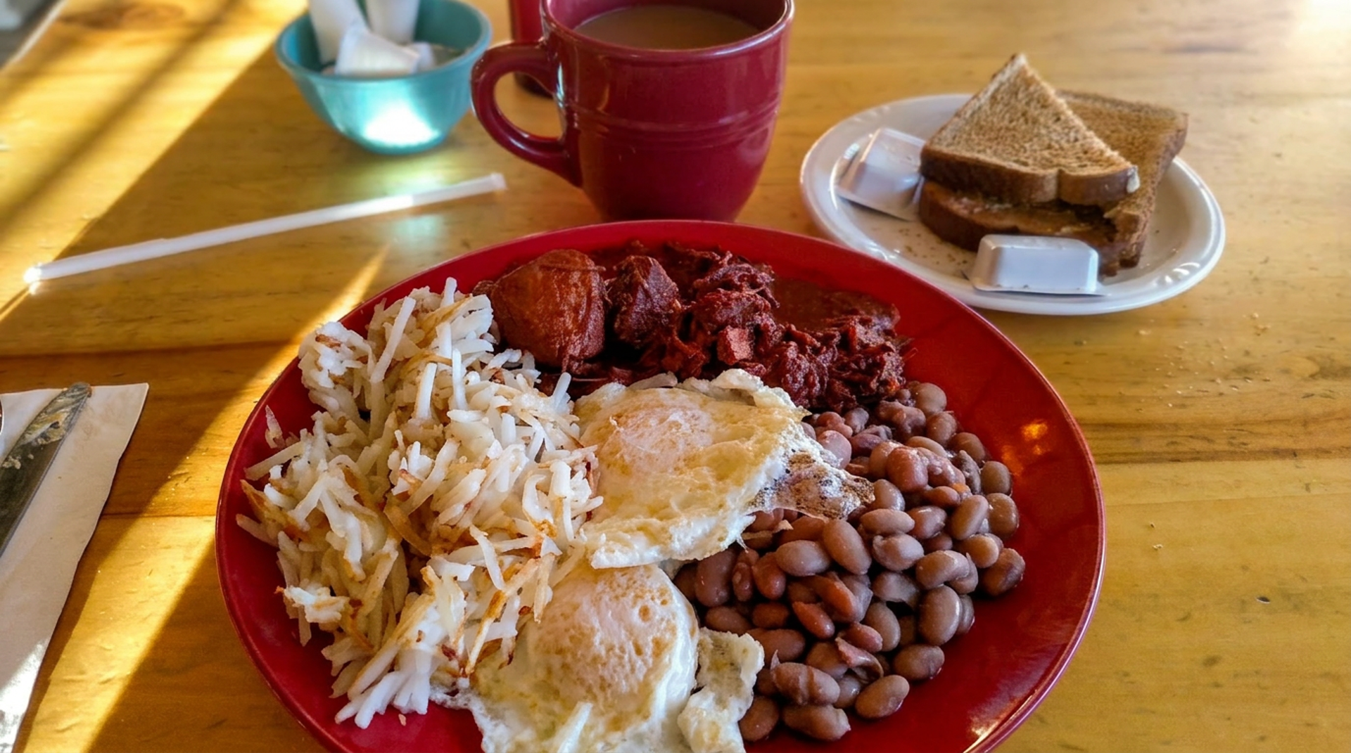 Breakfast, lunch, and dinner
